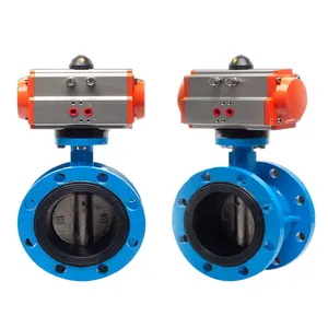 4Inch Pn16 Stainless Steel Ss304 Disc Metal Seal Double Acting Flow Switches Pneumatic Flanged Butterfly Valve