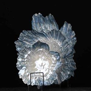 Plato de Frutas Grande Estilo Europeo, Color Azul Perla, Plato de Cristal Simple para Servir Aperitivos y Té, Juego de Platos con Diseño Floral Europeo - Product Image 3