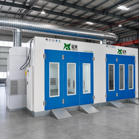 Prix de vente direct 24kw Cabines de peinture diesel pour voitures 80 ° Cabine de peinture au four avec contrôle par onduleur, éclairage 1000 lux, station de travail et four intégré