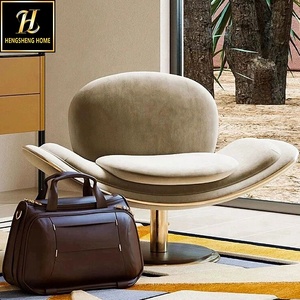 Mobilier <span class=keywords><strong>Art</strong></span> Déco Blanc Elégant Salon ou Jardin <span class=keywords><strong>Chaise</strong></span> de Loisirs Lecture Confortable Canapé Simple Fauteuils d'Appoint en Velours - Product Image 2
