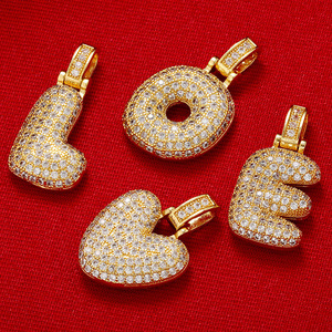 Hip Hop 26 Alphabet anglais pendentif <span class=keywords><strong>Rap</strong></span> mode gros Design lettre plaqué or cuivre accessoires VD614 - Product Image 1