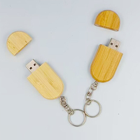 Kualitas tinggi disesuaikan USB kayu Flash Drive dengan gantungan kunci 2GB untuk 64GB mendukung Logo kustom untuk promosi