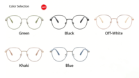 Lunettes de vue circulaires anti-lumière bleue en métal TR90, nouveau design argent et vert, style vintage, pour femme, couleur champagne, vente en gros