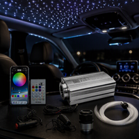 Kit de plafonnier LED RVBW 16W à effet scintillant en alliage d'aluminium avec fibres optiques, lumières de plafond effet étoiles filantes, contrôle par application, IP20 DC