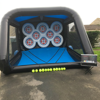 Jeu de tir commercial gonflable en PVC IPS avec cibles LED, interactif pour l'extérieur, idéal pour la location de fêtes et les événements extérieurs
