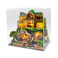 Suministro al por Mayor de Casas de Muñecas en Miniatura de Madera L2501Z, Diseño Bosque de Cuentos de Hadas, Escala 1:24, con Cubierta Antipolvo