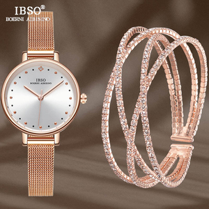 IBSO <strong>Fashion</strong> New Custom Logo Women Quartz <strong>Watch</strong> <strong>Set</strong> - Product Image 6