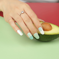 Bandes de vernis à ongles en gel vert transparentes 3D en forme de fleurs