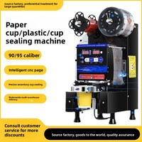 Machine à sceller électrique universelle de calibre 90-95 pour usage commercial, scelleuse automatique de gobelets pour thé au lait, soja, gobelets en papier et en plastique, vente en gros