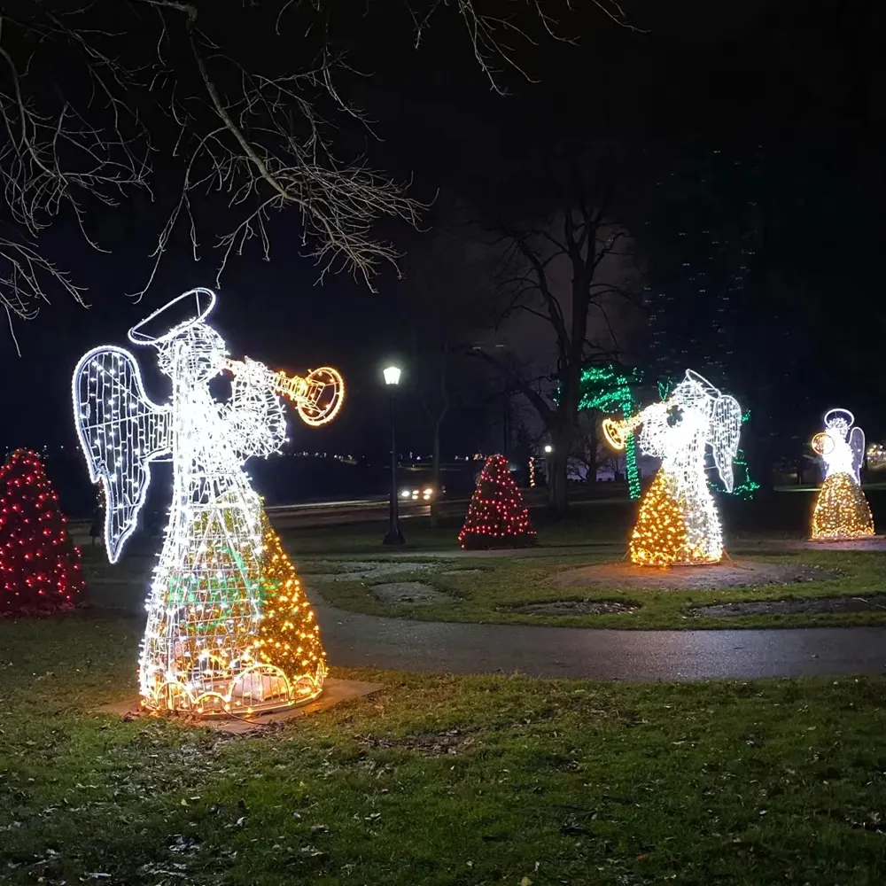 Açık su geçirmez 3D Led tema aydınlatma melek şekli Motif ışık