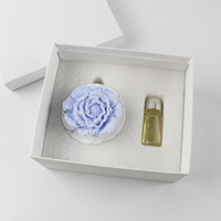 Diffuseur d'huiles essentielles en céramique parfumée à la pivoine, fait main en porcelaine, pour aromathérapie à domicile