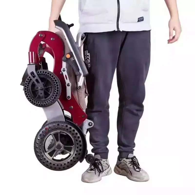 Sedia a rotelle elettrica per disabili portatile in alluminio per disabili leggera