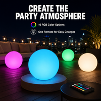 Lampe sphérique LED CoolQIing PE avec télécommande, rechargeable, lumière d'ambiance, lampe de chevet pour chambre à coucher