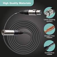Câble Micro XLR 5M – Lot de 4 – Premium 3 Broches Équilibré Mâle/Femelle en Cuivre Sans Oxygène avec Gaine PVC Tressée pour Microphone DMX