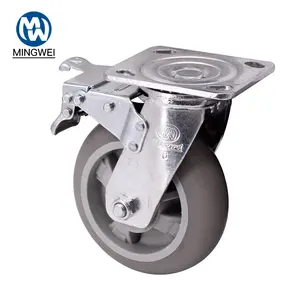 Heavy Duty Trolley Wheel 6 Inch Cart Wheel Industrial Caster Heavy Duty TPR Caster Wheel For Trolley