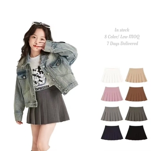 Ropa para niños Niña A-Line Falda plisada Color sólido <span class=keywords><strong>Simple</strong></span> Todo-fósforo Ropa para niños Niña - Product Image 1