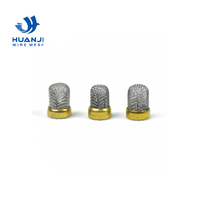 Tapa de filtro de malla de alambre con borde de latón, acero inoxidable, 100 mallas, mini elemento filtrante para inyector de combustible, válvula neumática, OEM