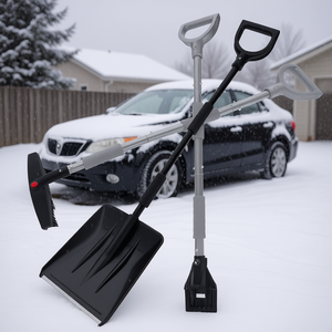 Kit de pala quitanieves 3 en 1 DB de 45.7 pulgadas Raspador de hielo plegable de acero para quitar nieve del coche - Product Image 2