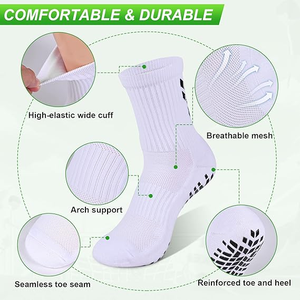 Chaussettes <span class=keywords><strong>de</strong></span> football personnalisées antidérapantes pour hommes et femmes, chaussettes <span class=keywords><strong>de</strong></span> sport pour rugby, yoga, football, basketball, coussinées, respirantes et renforcées - Product Image 2