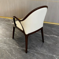 Chaise de salle à manger en bois massif au design moderne, mobilier pour la maison et l'hôtel, avec revêtement en cuir pour hôtel et villa