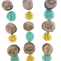 Nouveaux tampons Play-Doh transfrontaliers pour empreintes d'animaux, en forme de patte sculptée, tampon d'empreinte animale, artisanat en bois