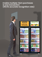 Réfrigérateur intelligent à double porte de grande capacité Intelligence artificielle Technologie visuelle Distributeurs automatiques Snacks Boissons Vente au détail SDK