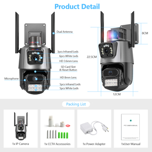 4MP Dual Lens 270° Horizontal 90° Vertical Rotation Red Blue Alarm <b>Light</b> Outdoor PTZ <b>Camera</b> SuLink App For Villa Yard <b>Security</b> - Product Image 4