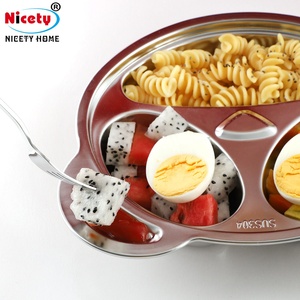 Venta caliente cinco divisor de acero inoxidable 304 bandeja de comida para <span class=keywords><strong>ni</strong></span>ños - Product Image 4