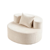 Fauteuil simple de luxe au design scandinave moderne, en lin, avec pieds en bois, durable, pour salon, bureau à domicile, salle de sport, élégant et relaxant