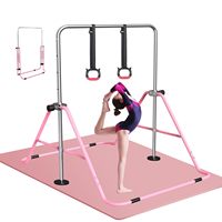 Barra de Gimnasia Ajustable y Plegable para Niños, Barra Horizontal para Entrenamiento en Casa con Anillas de Gimnasia para Principiantes Júnior