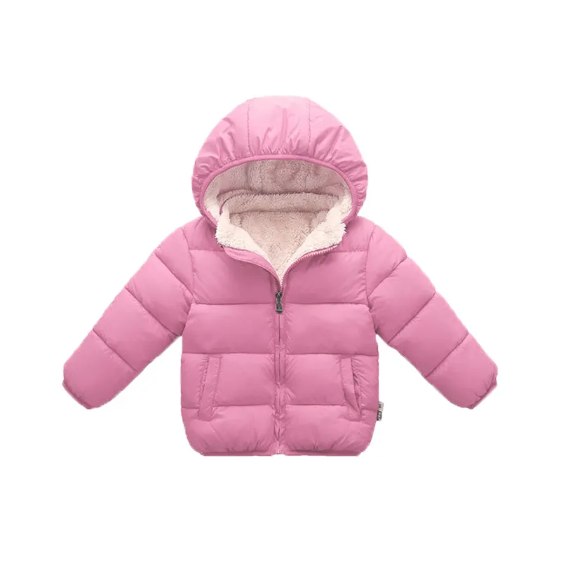 Small MOQ Winter baby girls's cotton jackets coats boy's winter warm comfortable jacket kids child hooded thick fur jackets