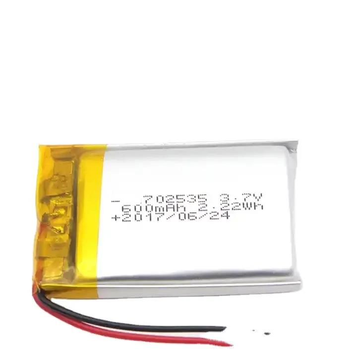 PCB ve kablo MP3 GPS DVD ile 3.7V 600mAh polymer pil 702535 PL702535 Lipo polimer lityum şarj edilebilir pil