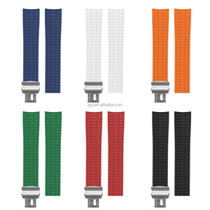 Cinturino personalizzato in gomma fluoro per 20mm <span class=keywords><strong>accessori</strong></span> per cinturino <span class=keywords><strong>Rolex</strong></span> fascia fascia curva Oysterflex taglio a misura - Product Image 2