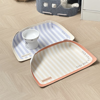 Tapis d'alimentation pour animaux de compagnie en cuir PU imperméable, tapis anti-déversement pour gamelle de chien, logo personnalisé, plateau durable pour nourriture pour animaux