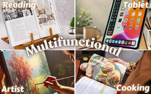 Support de <span class=keywords><strong>livre</strong></span> de cuisine en bois réglable pour la cuisine, support de recettes en bambou - Product Image 3