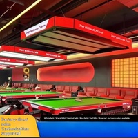 Lustre de billard à cinq faces en acrylique coloré et lumineux pour salle de billard, avec éclairage d'ambiance haut de gamme, fabriqué en Chine