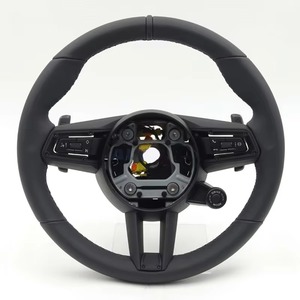 Volante Deportivo <span class=keywords><strong>T</strong></span> de Cuero Genuino Beige de 370 mm para <span class=keywords><strong>Porsche</strong></span> Cayman, Cayenne, <span class=keywords><strong>Macan</strong></span>, 718, Panamera, 911, Volante de Mejora para Automóvil - Product Image 3