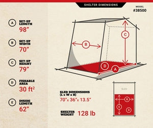 Yumuq 2.49x1.78x 2m אישית קרח דיג מזחלת מעובה קמפינג מוקפץ מחסה חורף מבודדים עבור בחוץ - Product Image 6