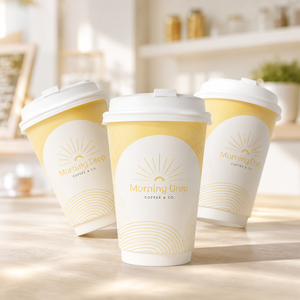 แก้วกาแฟกระดาษเคลือบ PLA ย่อยสลายได้ เป็นมิตรกับสิ่งแวดล้อม ขนาด 8 ออนซ์ 12 ออนซ์ รับทำโลโก้ ขายส่ง - Product Image 2