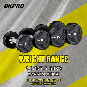 Sıcak Satış Özelleştirilebilir Kauçuk Kaplı Egzersiz ve Fitness 2.5-50kg Premium Kauçuk Yuvarlak Dambıllar - Product Image 4