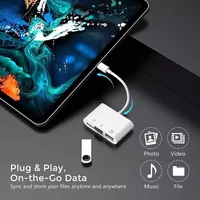 Lector de Tarjetas Tipo C 3 en 1 Convertidor OTG Multifunción Adaptador USB C a USB/TF/SD