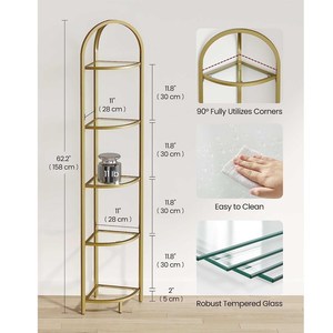 Étagère d'angle à 5 niveaux, organisateur de salle de bain, support <span class=keywords><strong>pour</strong></span> plantes, verre trempé, style moderne, <span class=keywords><strong>pour</strong></span> salon, salle de bain, cuisine - Product Image 6