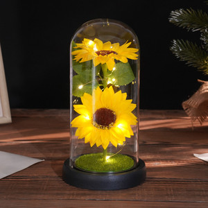 <span class=keywords><strong>Regalo</strong></span> para el Día de la Madre 2026, <span class=keywords><strong>Dos</strong></span> Adornos de Girasol, Artesanía en Cúpula de Cristal Luminosa, <span class=keywords><strong>Regalo</strong></span> Creativo para el Día de San Valentín, Hecho a Mano por el Fabricante - Product Image 3