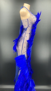 Novance Y1867-F Stocks De Vêtements En Gros <span class=keywords><strong>Robe</strong></span> De Mariage Maille Perles Strass Plume <span class=keywords><strong>Robe</strong></span> De Soirée Élégant Robes De mariée - Product Image 4