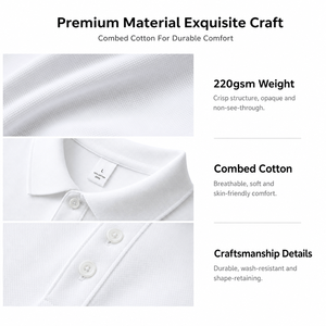 Wholesale 220 Grams High Quality 100% <b>Combed</b> Cotton Men's Polo Shirts Custom Logo Polo Shirts for Men's T-shirts - Product Image 6