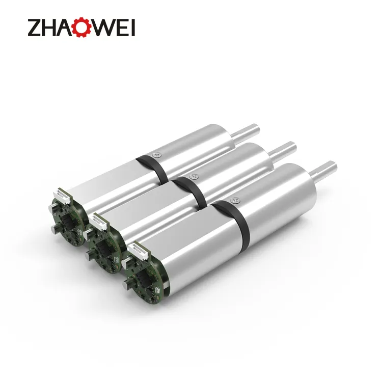 Zhaowei مخصص 12V 12v 24V 15w عزم دوران عالي منخفض دورة في الدقيقة علبة التروس الكوكبية بدون فرش موتور مع جهاز تشفير للكرسي المتحرك
