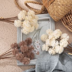 Bouquet de fleurs artificielles CallaFloral blanc laiteux et marron en plastique pour décoration intérieure, mariage, artisanat, style INS - Product Image 2