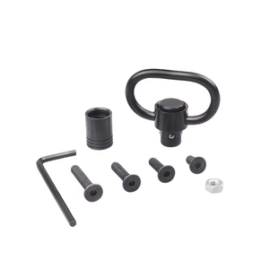 Boucle de sangle tactique cylindrique pivotante de 1,25 pouce, en métal, à dégagement rapide QD, avec vis de sécurité, noire, universelle - Product Image 1