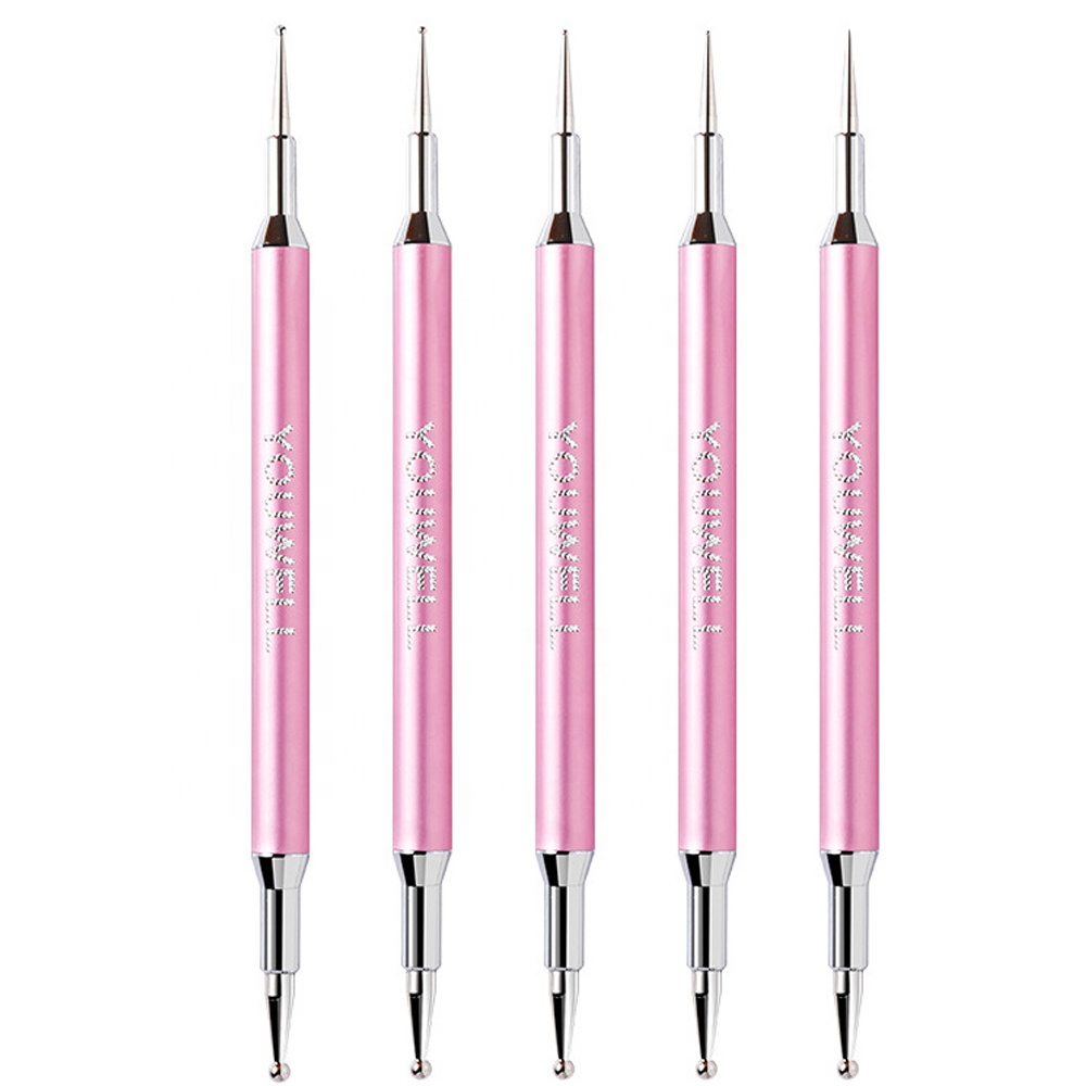 Заводская распродажа, ручка, двусторонние точечные инструменты, розовая ручка для дизайна ногтей на заказ
