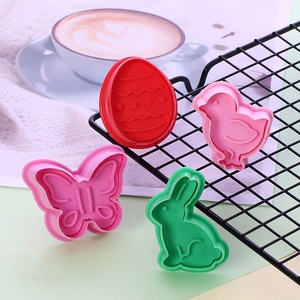 4 Pcs Cute Diy Plastic Baking Making Plunger Press Egg Rabbit butterfly <strong>Easter</strong> <strong>Cookie</strong> <strong>Cutters</strong> - Product Image 6